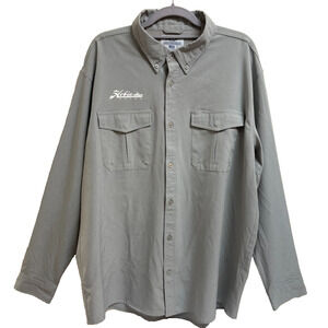 AFTCO Hobie Fishing Shirt Mens XL Gray Vented Button Up Performance Outdoor